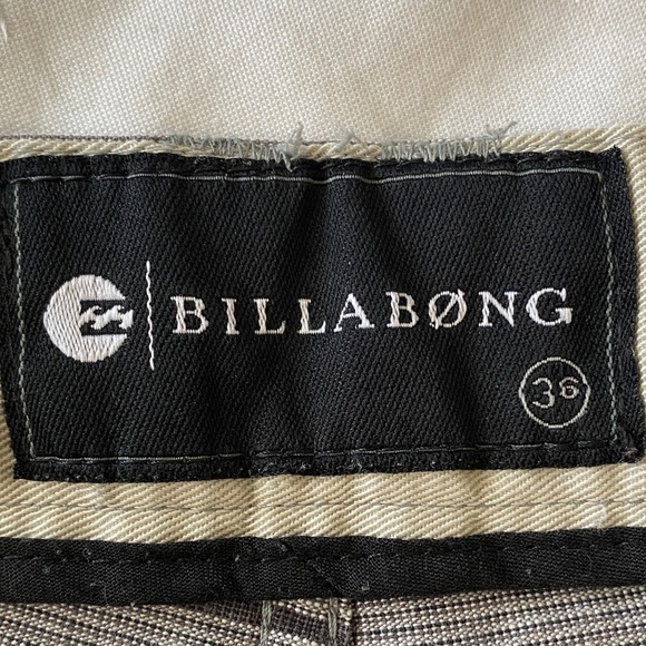 Billabong Men's Gray Striped Chino Casual‎ Walking Beach Shorts Cotton Size 36 - Picture 2 of 16